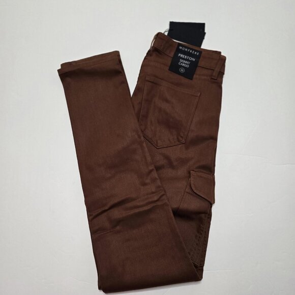 Monfrere - 33 Preston Cargo Pants Slim Fit Stretch Utility Coated Toffee $328 - Picture 3 of 8